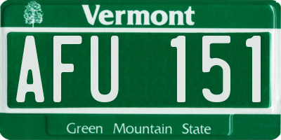 VT license plate AFU151