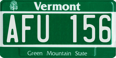 VT license plate AFU156