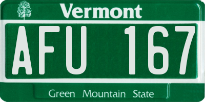 VT license plate AFU167