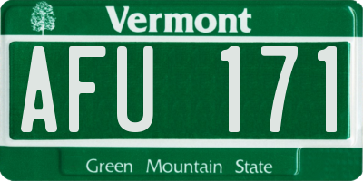 VT license plate AFU171