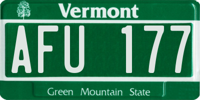 VT license plate AFU177