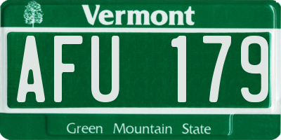 VT license plate AFU179