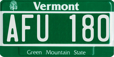 VT license plate AFU180