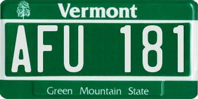 VT license plate AFU181