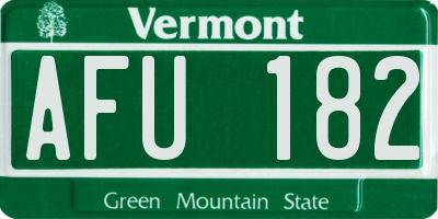 VT license plate AFU182
