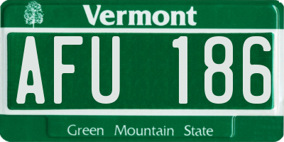 VT license plate AFU186