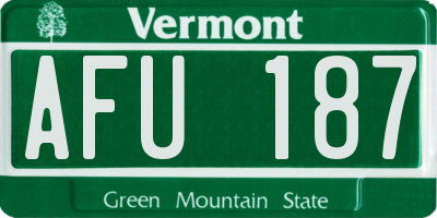 VT license plate AFU187