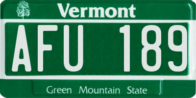 VT license plate AFU189