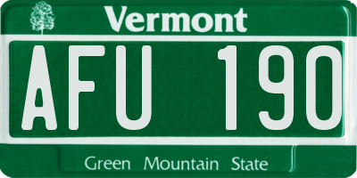 VT license plate AFU190