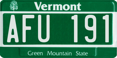 VT license plate AFU191