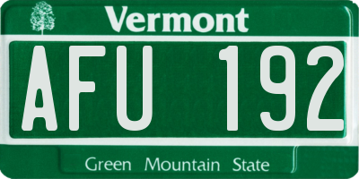 VT license plate AFU192