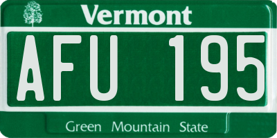 VT license plate AFU195