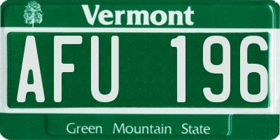 VT license plate AFU196