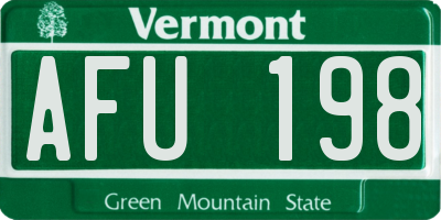 VT license plate AFU198