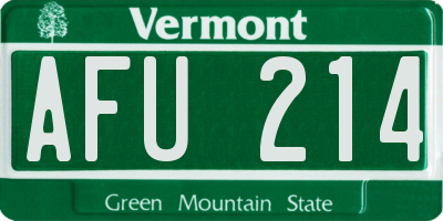 VT license plate AFU214