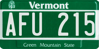 VT license plate AFU215