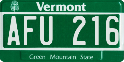 VT license plate AFU216