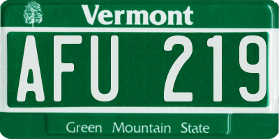 VT license plate AFU219