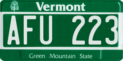 VT license plate AFU223