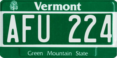 VT license plate AFU224