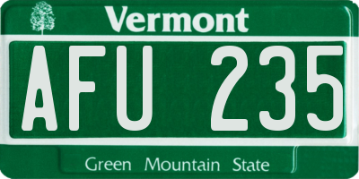 VT license plate AFU235