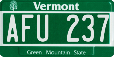 VT license plate AFU237