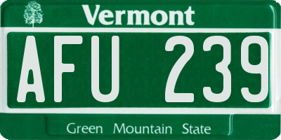 VT license plate AFU239