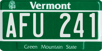 VT license plate AFU241
