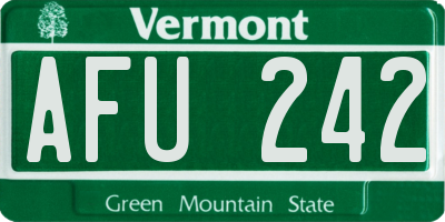 VT license plate AFU242