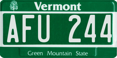 VT license plate AFU244