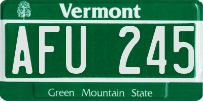 VT license plate AFU245