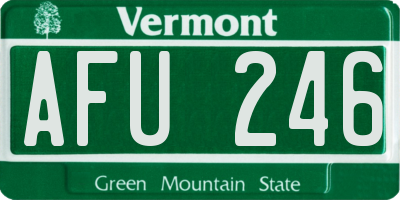 VT license plate AFU246