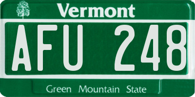 VT license plate AFU248