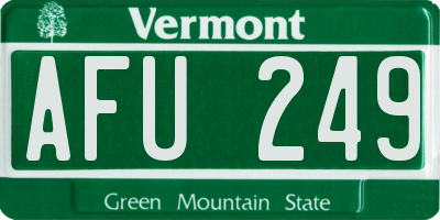 VT license plate AFU249