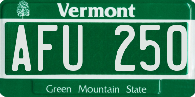 VT license plate AFU250