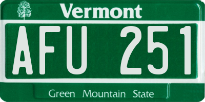 VT license plate AFU251