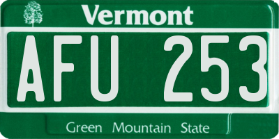 VT license plate AFU253