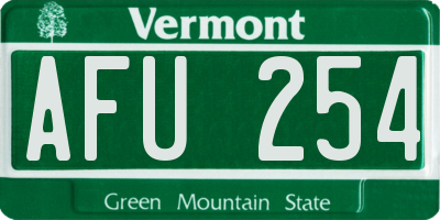 VT license plate AFU254