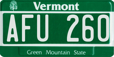 VT license plate AFU260