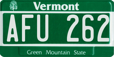 VT license plate AFU262