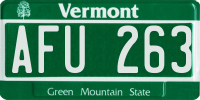 VT license plate AFU263