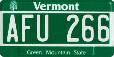 VT license plate AFU266