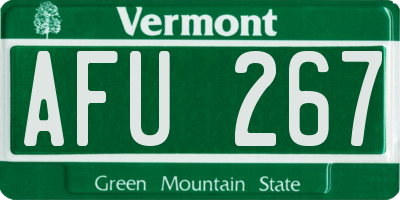 VT license plate AFU267
