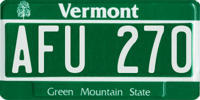 VT license plate AFU270