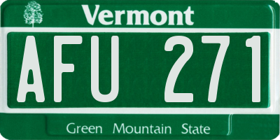 VT license plate AFU271