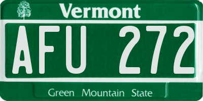 VT license plate AFU272