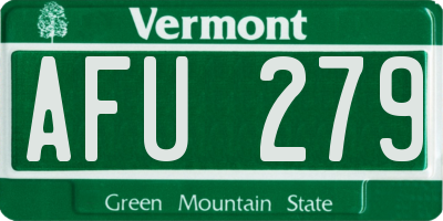 VT license plate AFU279