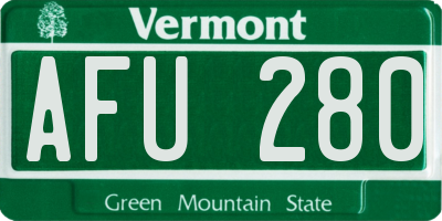 VT license plate AFU280