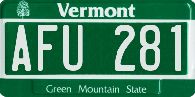 VT license plate AFU281