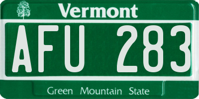 VT license plate AFU283